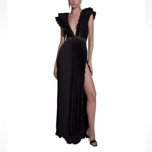 L’IDEE Tuileries Split Gown Noir/black, size small/4 US